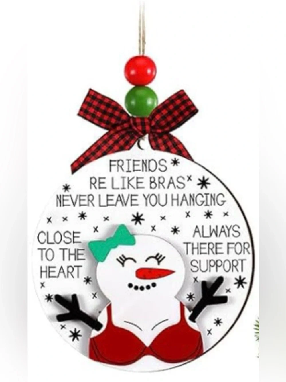 FunnyBest Friend Christmas Hanging Ornament 2026 Wooden -New - Choose 1